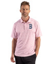 Boston Red Sox Cutter & Buck Pike Recycled Fern Print Mens Polo Red Front Thumbnail Image