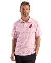 Cleveland Indians Cooperstown Cutter & Buck Pike Recycled Fern Print Mens Polo Red Front Thumbnail Image