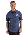 View image 10: Milwaukee Brewers Monochromatic Cutter & Buck Pike Recycled Fern Print Mens Polo Navy Blue Front
