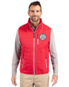 Ellsworth Cutter & Buck Rainier Recycled Insulated Puffer Mens Full Zip Vest Red Front Thumbnail Image