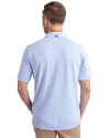 Ellsworth Cutter & Buck Virtue Recycled Botanical Print Featherlight Pique Mens  Polo Atlas Light Blue Back Thumbnail Image