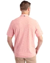 Ellsworth Cutter & Buck Virtue Recycled Botanical Print Featherlight Pique Mens  Polo College Orange Back Thumbnail Image