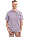 Ellsworth Cutter & Buck Virtue Recycled Botanical Print Featherlight Pique Mens  Polo College Purple Front Thumbnail Image