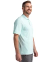Ellsworth Cutter & Buck Virtue Recycled Botanical Print Featherlight Pique Mens  Polo Fresh Mint Side Thumbnail Image