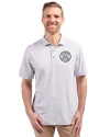 Ellsworth Cutter & Buck Virtue Recycled Botanical Print Featherlight Pique Mens  Polo Polished Medium Gray Front Thumbnail Image