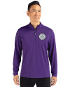 Ellsworth Cutter & Buck Virtue Recycled Featherlight Pique Mens Quarter Zip Pullover College Purple Front Thumbnail Image