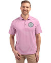 Ellsworth Cutter & Buck Virtue Recycled Stripe Featherlight Pique Mens Polo Gelato Fuchsia Front Thumbnail Image
