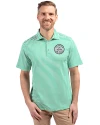 Ellsworth Cutter & Buck Virtue Recycled Stripe Featherlight Pique Mens Polo Kelly Green Front Thumbnail Image