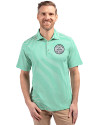 Ellsworth Cutter & Buck Virtue Recycled Stripe Featherlight Pique Mens Polo Kelly Green Front Thumbnail Image