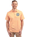 Ellsworth Cutter & Buck Virtue Recycled Stripe Featherlight Pique Mens Polo Orange Burst Front Thumbnail Image