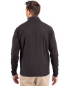 Ellsworth Cutter & Buck Adapt Recycled Soft Knit Stretch Mens Hybrid Full Zip Jacket Black Back Thumbnail Image