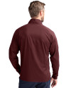 Ellsworth Cutter & Buck Adapt Recycled Soft Knit Stretch Mens Hybrid Full Zip Jacket Bordeaux Back Thumbnail Image