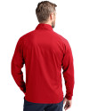 Ellsworth Cutter & Buck Adapt Recycled Soft Knit Stretch Mens Hybrid Full Zip Jacket Red Back Thumbnail Image