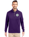 Ellsworth Cutter & Buck Adapt Recycled Soft Knit Stretch  Mens Quarter Zip Pullover College Purple Front Thumbnail Image