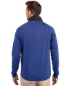 Ellsworth Cutter & Buck Adapt Recycled Soft Knit Stretch Mens Hybrid Quarter Zip Pullover  Tour Blue/Black Back Thumbnail Image