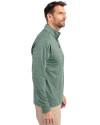 Ellsworth Cutter & Buck Adapt Recycled Soft Knit Stretch Mens Heathered Quarter Zip Pullover  Hunter Heather Side Thumbnail Image