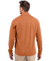 Ellsworth Cutter & Buck Adapt Recycled Soft Knit Stretch Mens Heathered Quarter Zip Pullover  Texas Orange Heather Back Thumbnail Image