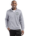 Ellsworth Clique Lift Solution-dyed Performance Unisex Half Zip Sweatshirt Grey Melange Front Thumbnail Image