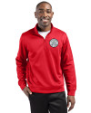 Ellsworth Clique Lift Solution-dyed Performance Unisex Half Zip Sweatshirt Red Front Thumbnail Image