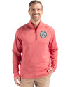 Ellsworth Cutter & Buck Peshastin Recycled GridFleece Mens Half Zip Pullover Red Heather Front Thumbnail Image