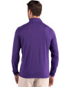 Ellsworth Cutter & Buck Coastline Recycled Double Peached Mens Quarter Zip Pullover College Purple Back Thumbnail Image