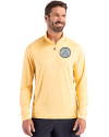 Ellsworth Cutter & Buck Coastline Recycled Double Peached Mens Quarter Zip Pullover Desert Front Thumbnail Image