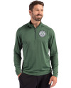 Ellsworth Cutter & Buck Coastline Recycled Double Peached Mens Quarter Zip Pullover Hunter Green Front Thumbnail Image