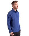 Ellsworth Cutter & Buck Prospect Recycled Featherlight Stretch Mens Quarter Zip Tour Blue Side Thumbnail Image