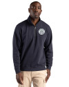 Ellsworth Clique Drive Recycled Unisex Quarter Zip Sweatshirt Dark Navy Front Thumbnail Image