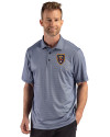 Real Salt Lake Cutter & Buck Pike Recycled Lattice Print Mens Polo Navy Blue Front Thumbnail Image