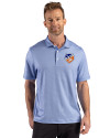FC Cincinnati Cutter & Buck Pike Recycled Lattice Print Mens Polo Tour Blue Front Thumbnail Image