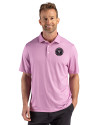 Inter Miami CF Cutter & Buck Pike Recycled Lattice Print Mens Polo Gelato Fuchsia Front Thumbnail Image