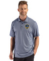 LA Galaxy Cutter & Buck Pike Recycled Lattice Print Mens Big & Tall Polo Navy Blue Front Thumbnail Image