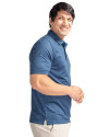 Side View of Cutter & Buck Liberty Navy Pike Double Dot Print Stretch Mens Big & Tall Work Polo Thumbnail Image