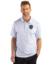Sporting Kansas City Cutter & Buck Pike Recycled Fern Print Mens Polo Atlas Light Blue Front Thumbnail Image