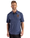 Real Salt Lake Cutter & Buck Pike Recycled Fern Print Mens Polo Navy Blue Front Thumbnail Image