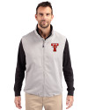 Texas Tech Red Raiders College Vault Cutter & Buck Charter Recycled Packable Mens Big & Tall Full Zip Vest Polished Medium Gray Front Thumbnail Image