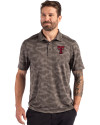 Texas Tech Red Raiders Cutter & Buck Coastline Recycled Double Peached Camo Print Mens Polo Elemental Grey Front Thumbnail Image