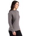 Texas Tech Red Raiders Alumni Cutter & Buck Prospect Recycled  Featherlight Stretch Womens Hooded Pullover Elemental Grey Side Thumbnail Image
