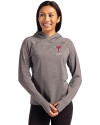 Texas Tech Red Raiders Alumni Cutter & Buck Adapt Recycled Soft Knit Stretch Womens Hooded Pullover Black Heather Front Thumbnail Image