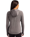 Texas Tech Red Raiders Alumni Cutter & Buck Adapt Recycled Soft Knit Stretch Womens Hooded Pullover Black Heather Back Thumbnail Image