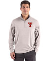 Texas Tech Red Raiders College Vault Cutter & Buck Forge Recycled Four-Way Stretch Mens Quarter Zip Pullover Polished Heather Front Thumbnail Image