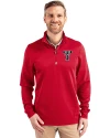 Texas Tech Red Raiders College Vault Cutter & Buck Traverse Recycled Smooth Stretch Mens Quarter Zip Pullover Red Front Thumbnail Image