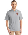 Texas Tech Red Raiders College Vault Cutter & Buck Virtue Epic Confidence Recycled Pique Mens Big & Tall Polo Polished Medium Gray Front Thumbnail Image