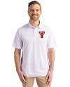 Texas Tech Red Raiders College Vault Cutter & Buck Virtue Epic Confidence Recycled Pique Mens Big & Tall Polo White Front Thumbnail Image