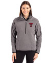 Texas Tech Red Raiders Cutter & Buck Cascade Epic Comfort Recycled Sherpa Fleece Womens Pullover Jacket Elemental Grey/Black Front Thumbnail Image