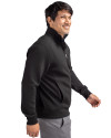 Texas Tech Red Raiders College Vault Cutter & Buck Roam Recycled Buttery-Soft Knit Mens Big & Tall Full Zip Jacket Black Side Thumbnail Image