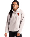Texas Tech Red Raiders College Vault Cutter & Buck Hunts Point Recycled Fleece Womens Hybrid Snap Placket Pullover Polished Medium Gray Front Thumbnail Image