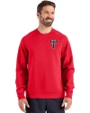 Texas Tech Red Raiders College Vault Cutter & Buck Roam Recycled Buttery-Soft Knit Mens Crew Neck Pullover Red Front Thumbnail Image