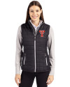 Texas Tech Red Raiders College Vault Cutter & Buck Rainier Recycled Insulated Puffer Womens Full Zip Vest Black Front Thumbnail Image
